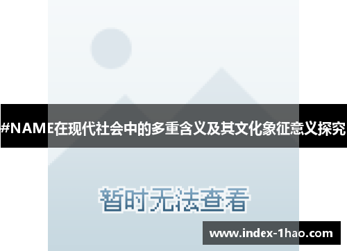 #NAME在现代社会中的多重含义及其文化象征意义探究