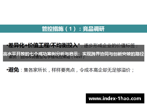高水平开放的七个成功案例分析与启示：实现跨界协同与创新突破的路径