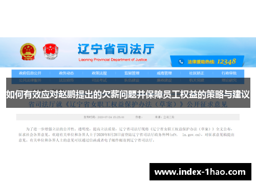 如何有效应对赵鹏提出的欠薪问题并保障员工权益的策略与建议