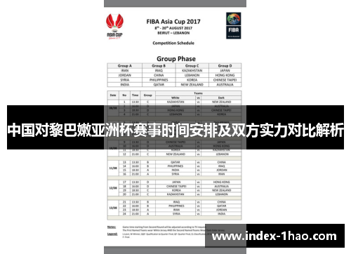 中国对黎巴嫩亚洲杯赛事时间安排及双方实力对比解析