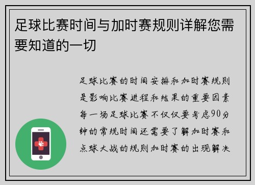 足球比赛时间与加时赛规则详解您需要知道的一切